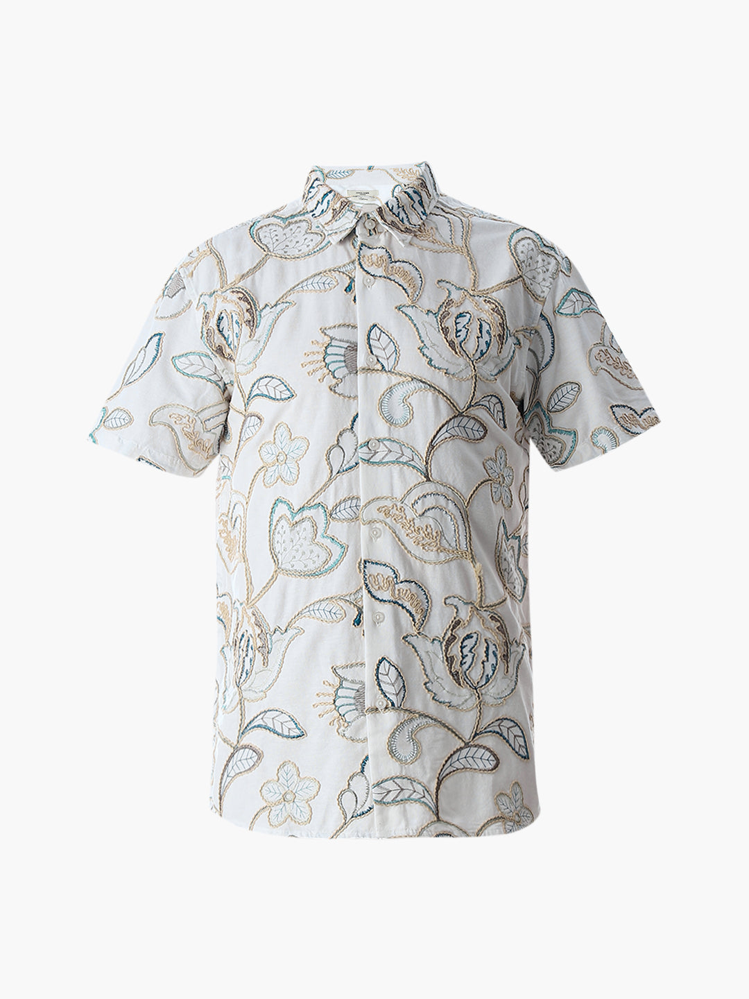 Floral Embroidered Cotton Shirt