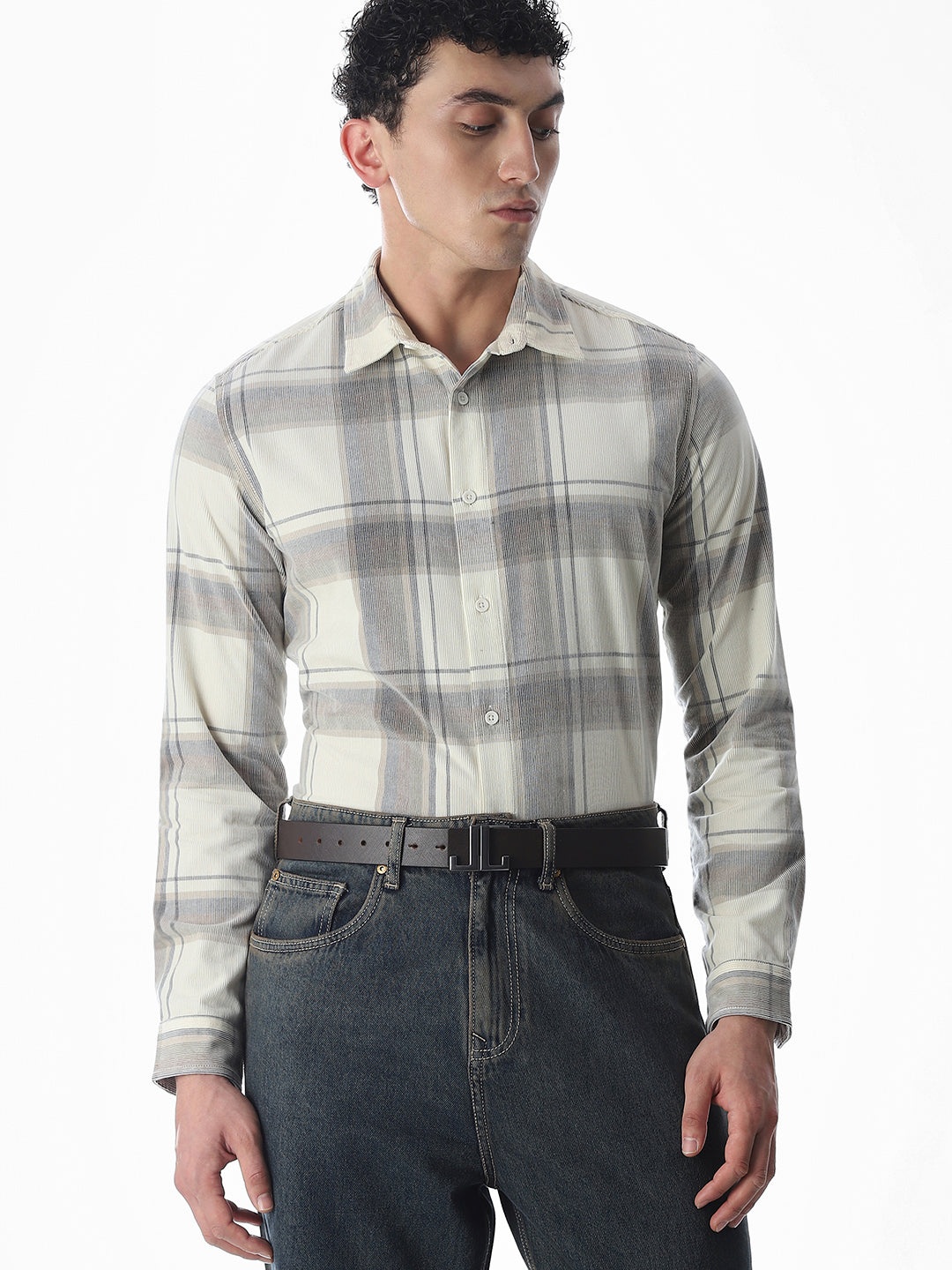 Check Print Cotton Shirt