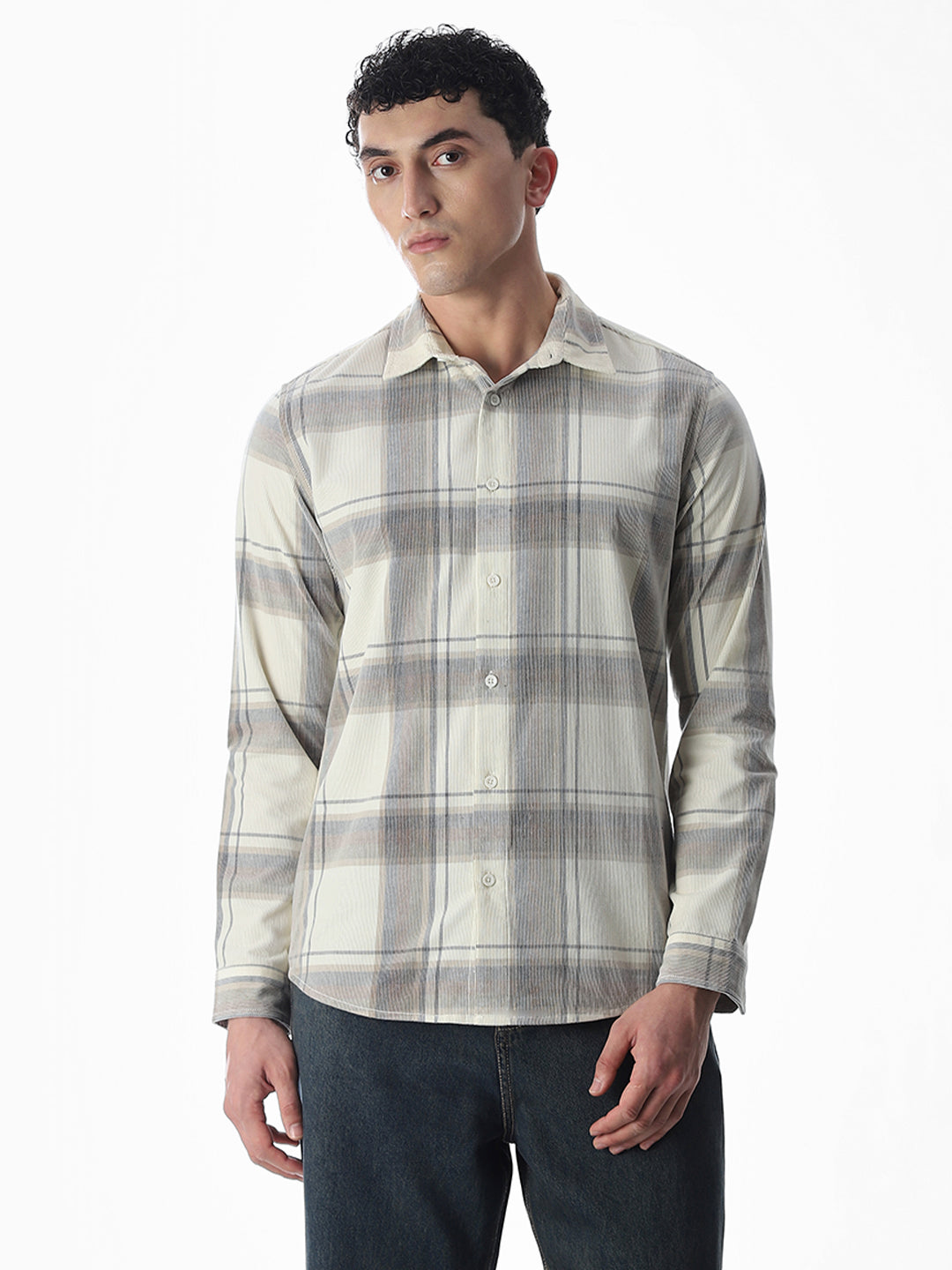 Check Print Cotton Shirt