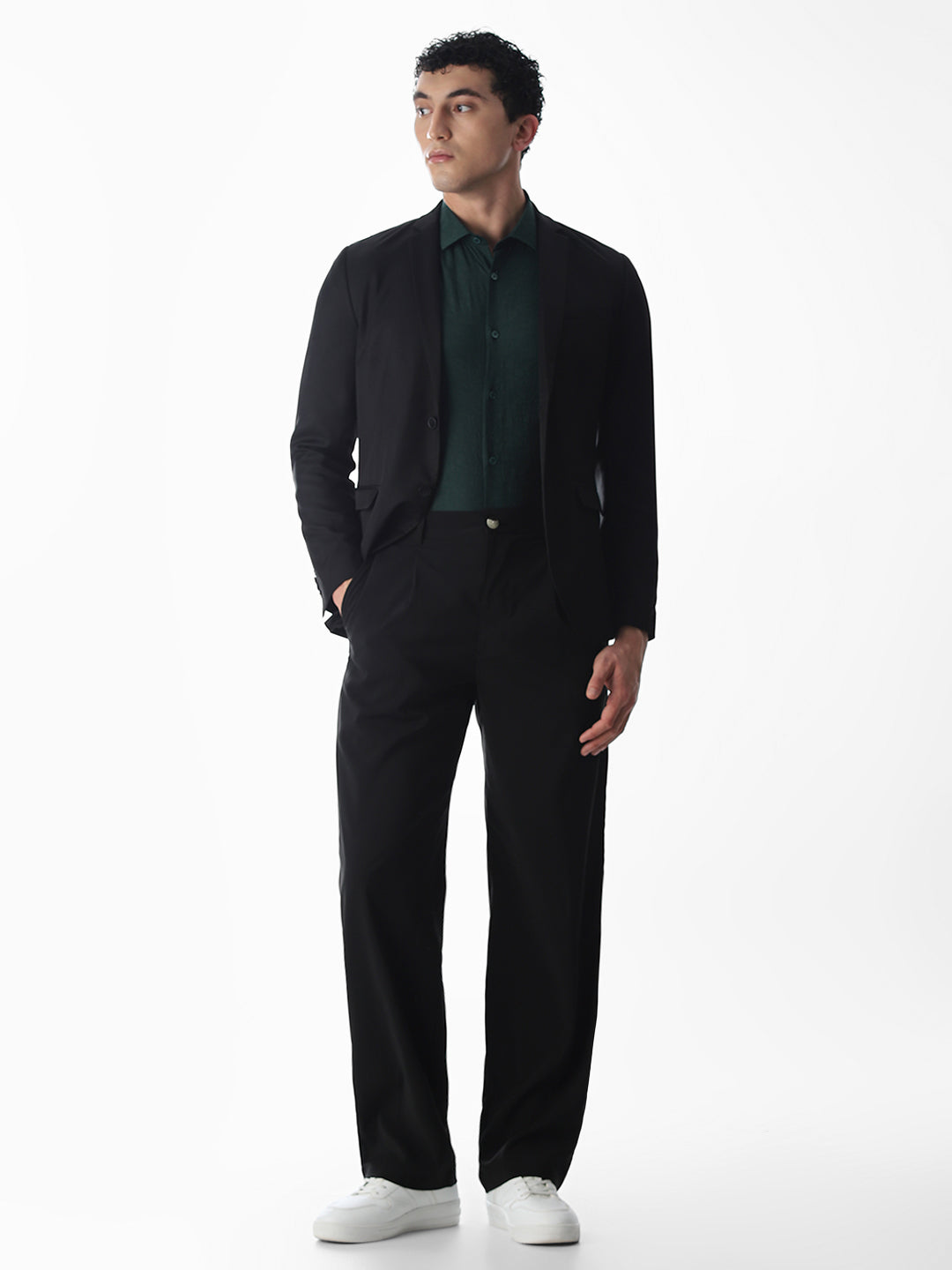 Slim Fit Dobby Shirt - Green