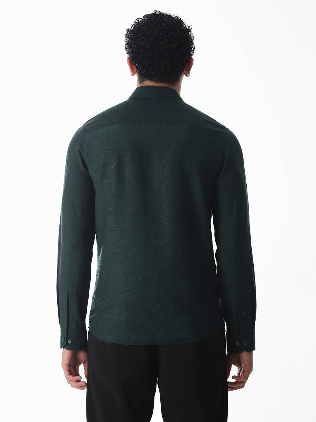 Slim Fit Dobby Shirt - Green