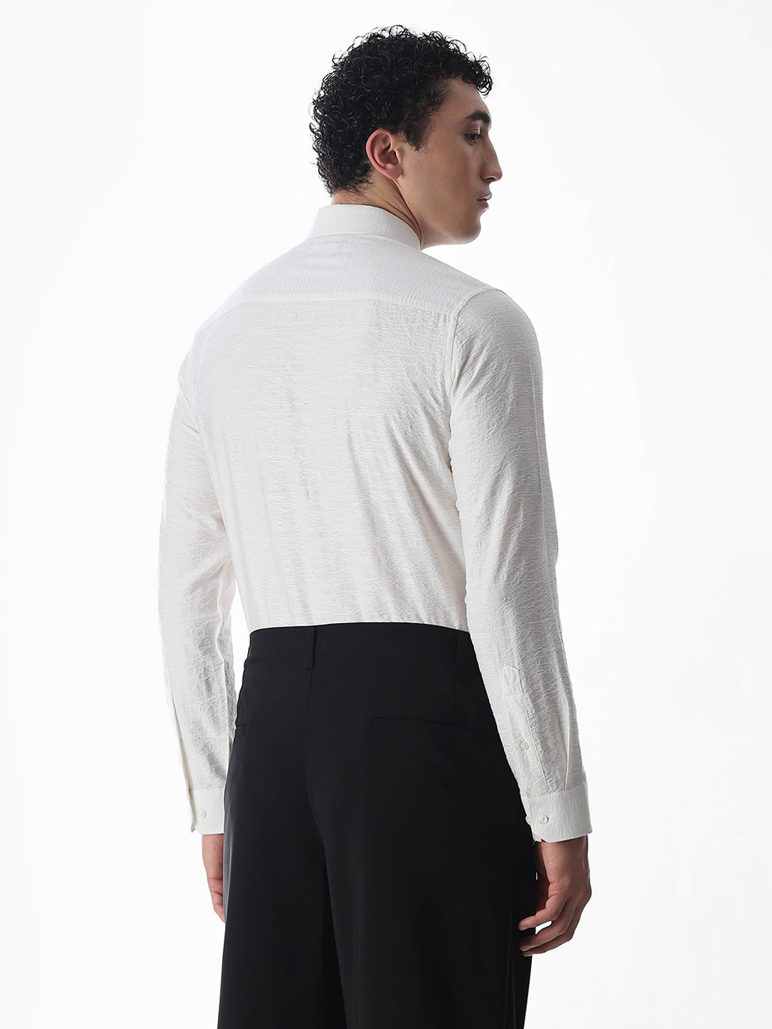 Slim Fit Dobby Shirt - White