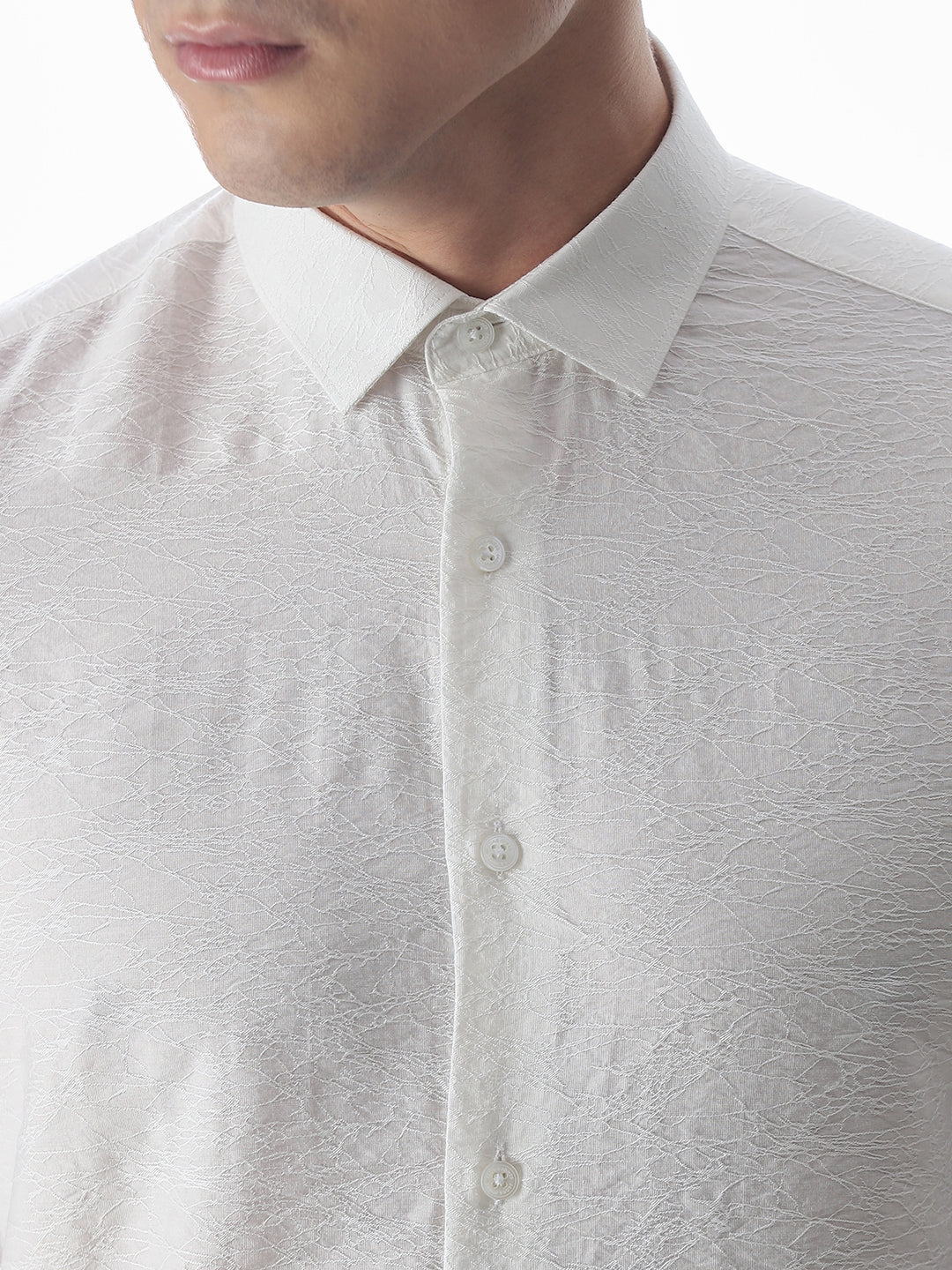 Slim Fit Dobby Shirt - White