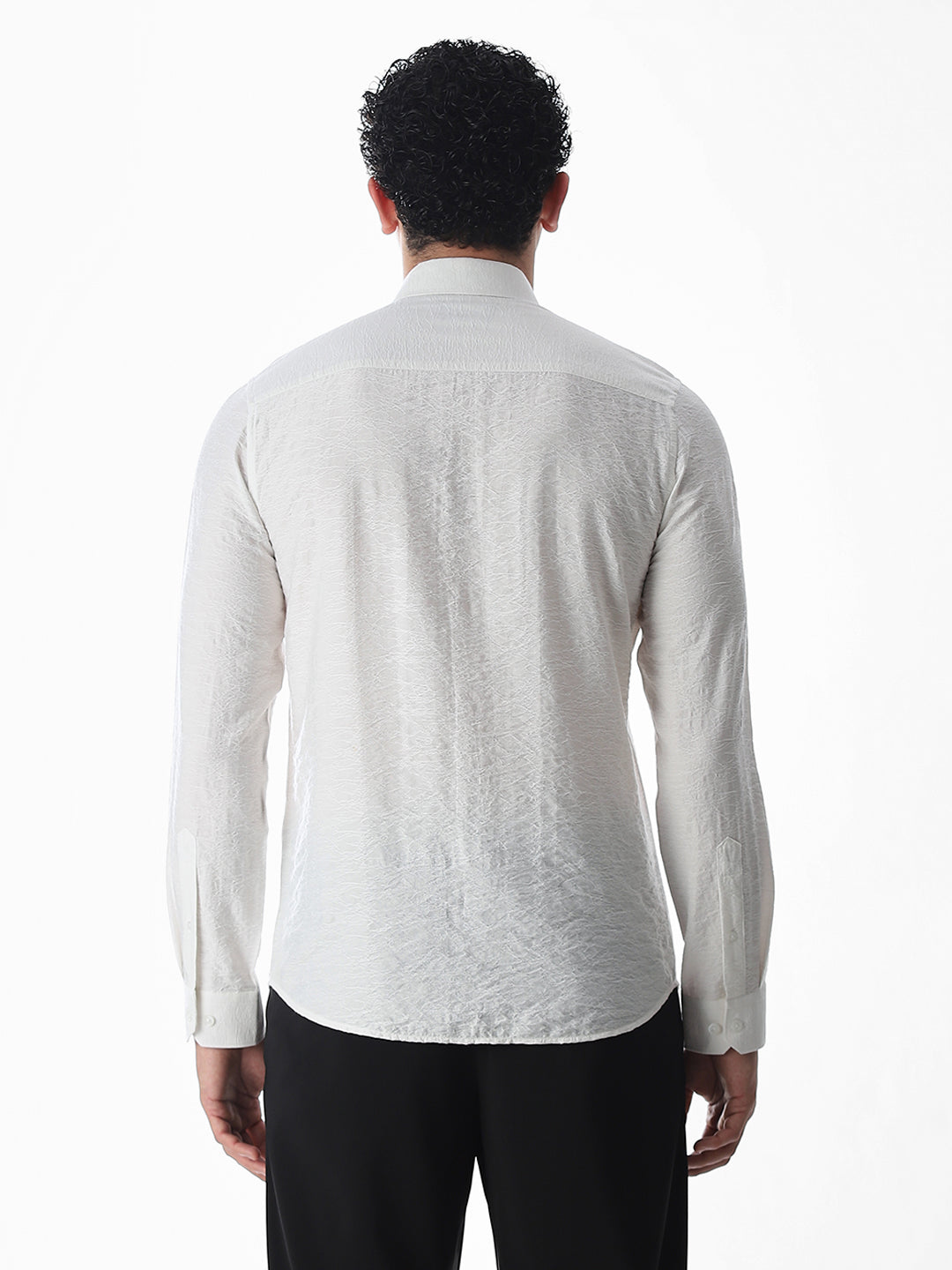 Slim Fit Dobby Shirt - White