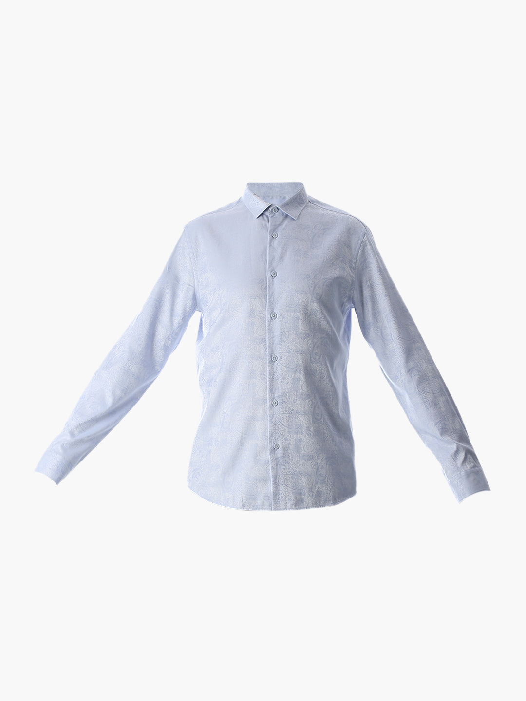 Light Blue Printed Dobby Shirt