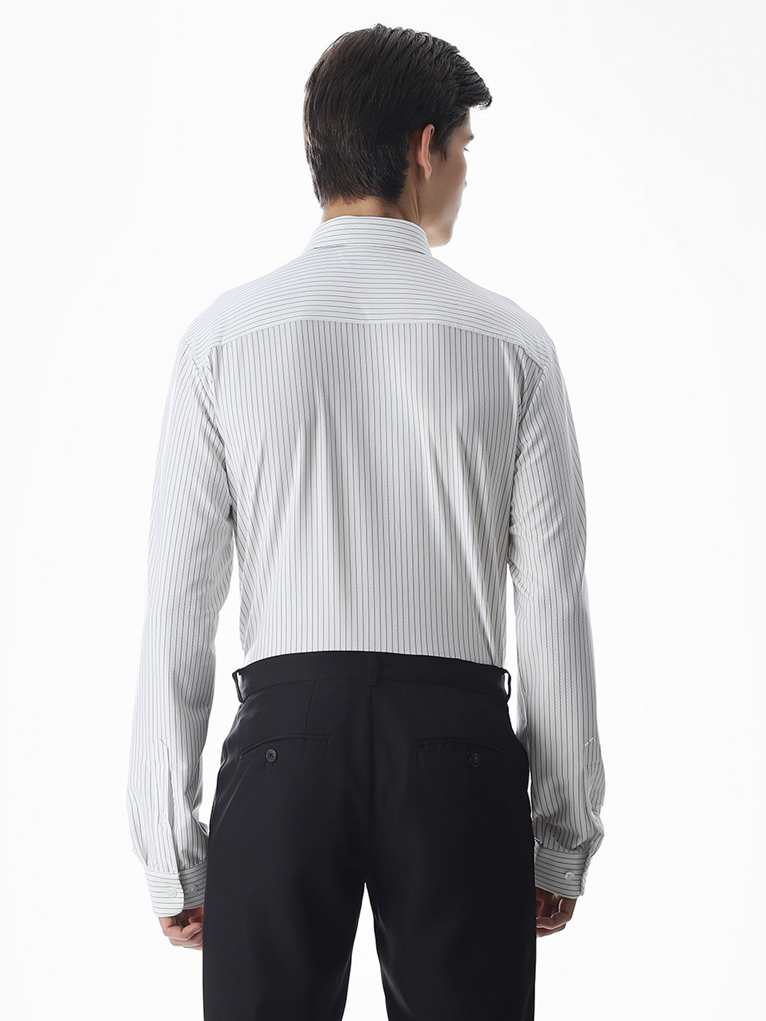 White Striped Knitted Shirt