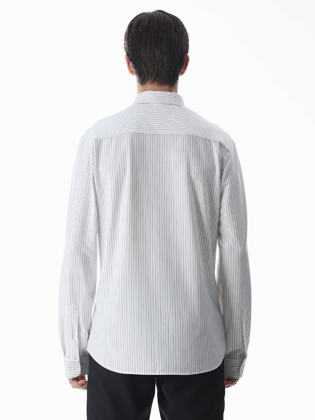 White Striped Knitted Shirt