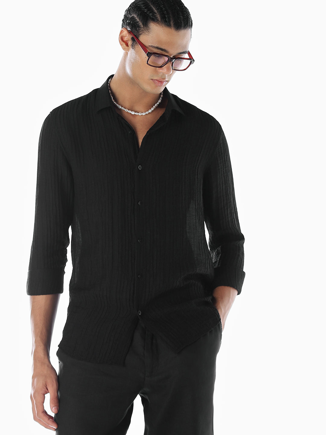 Dobby Slim Fit Shirt - M
