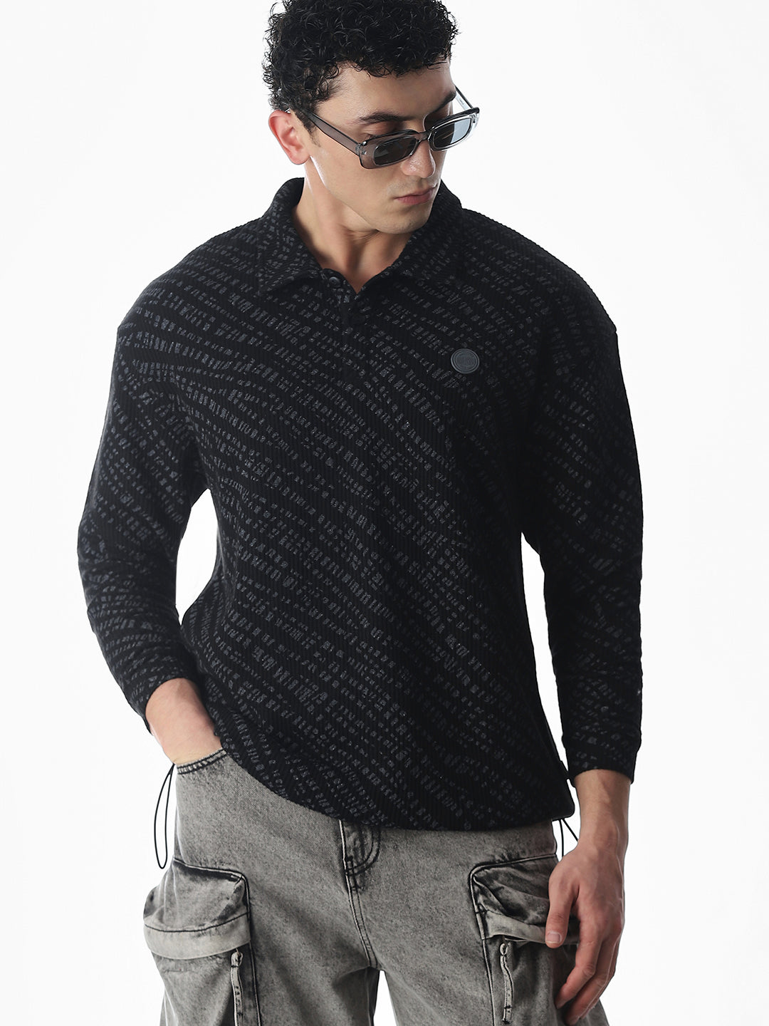 Printed Oversized Cotton Polo