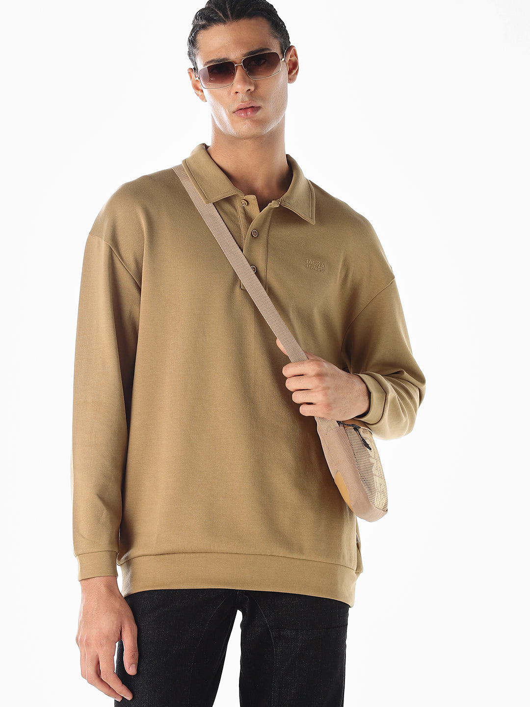 Cotton Oversized Sweat-Polo - S