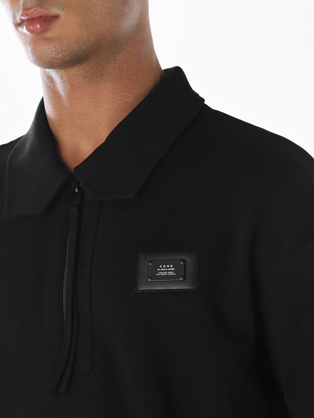 Zip-Up Cinched Cotton Polo