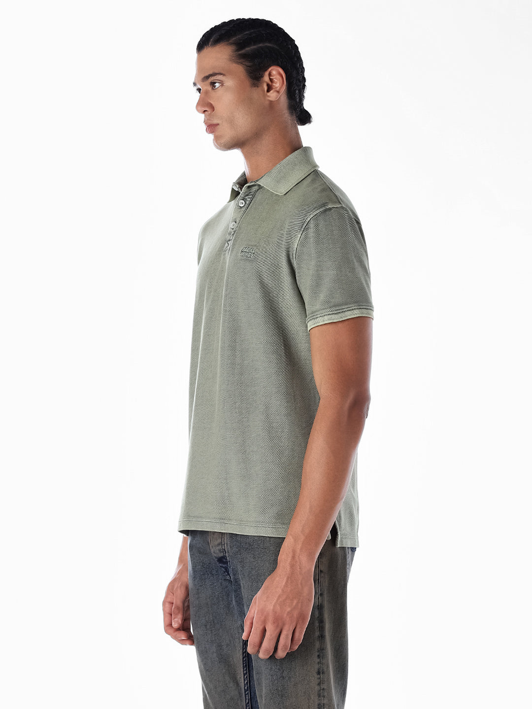 Washed Green Cotton Polo