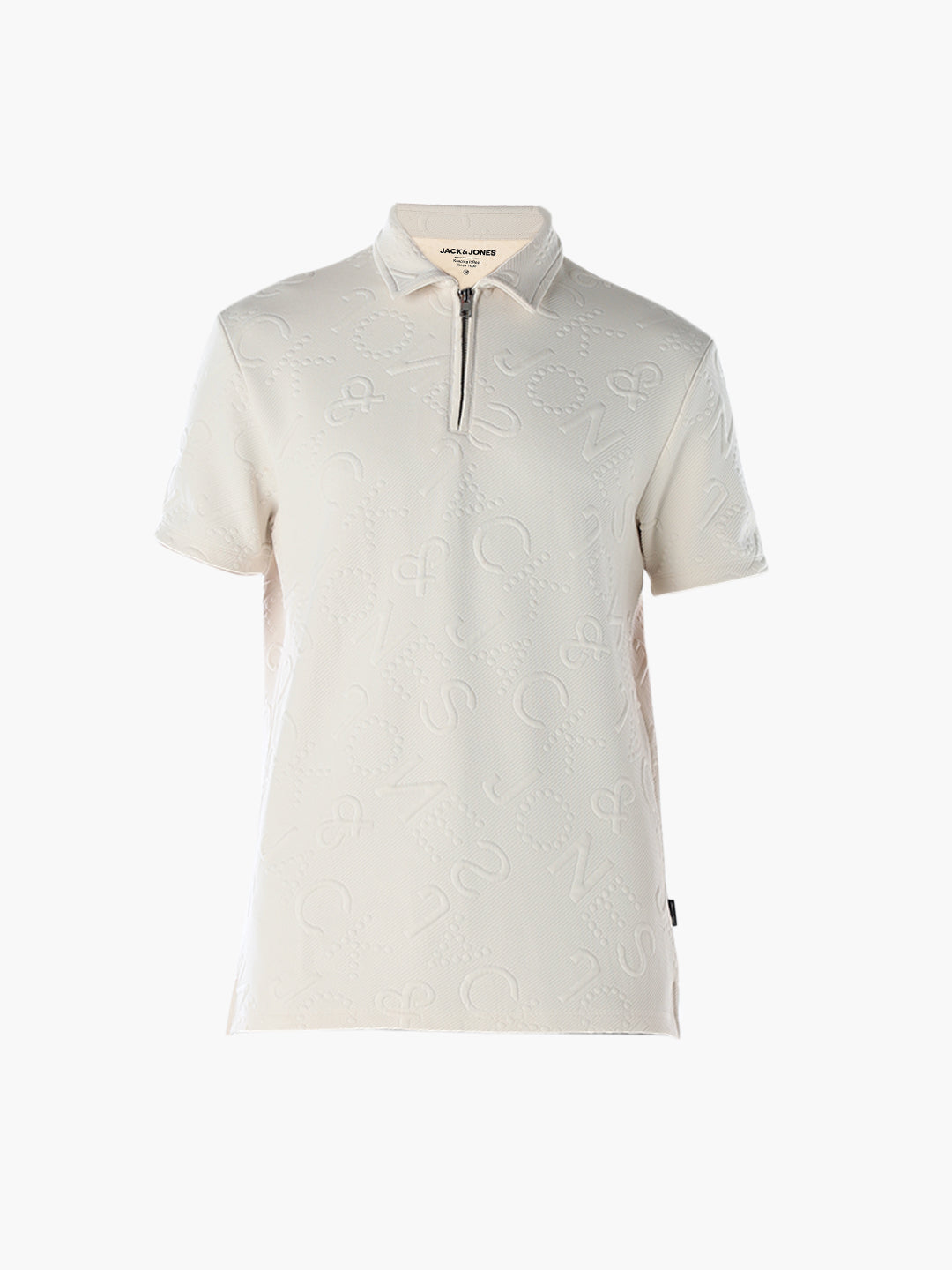 Jacquard Typography Printed Polo