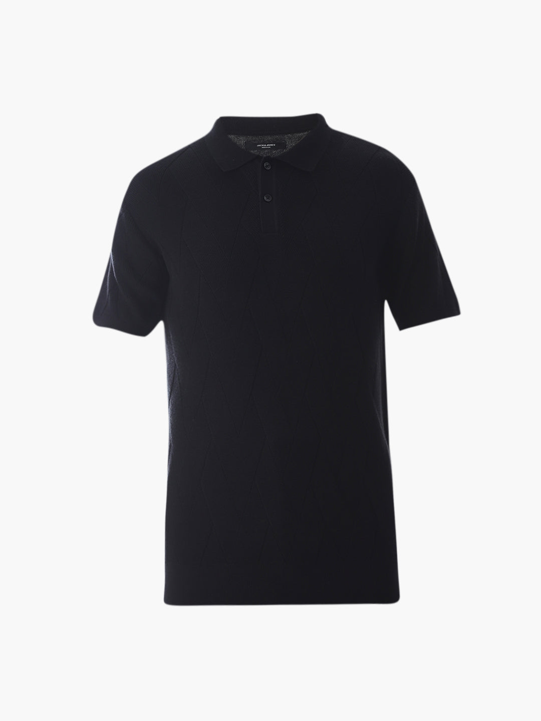 Black Knitted Cotton Polo