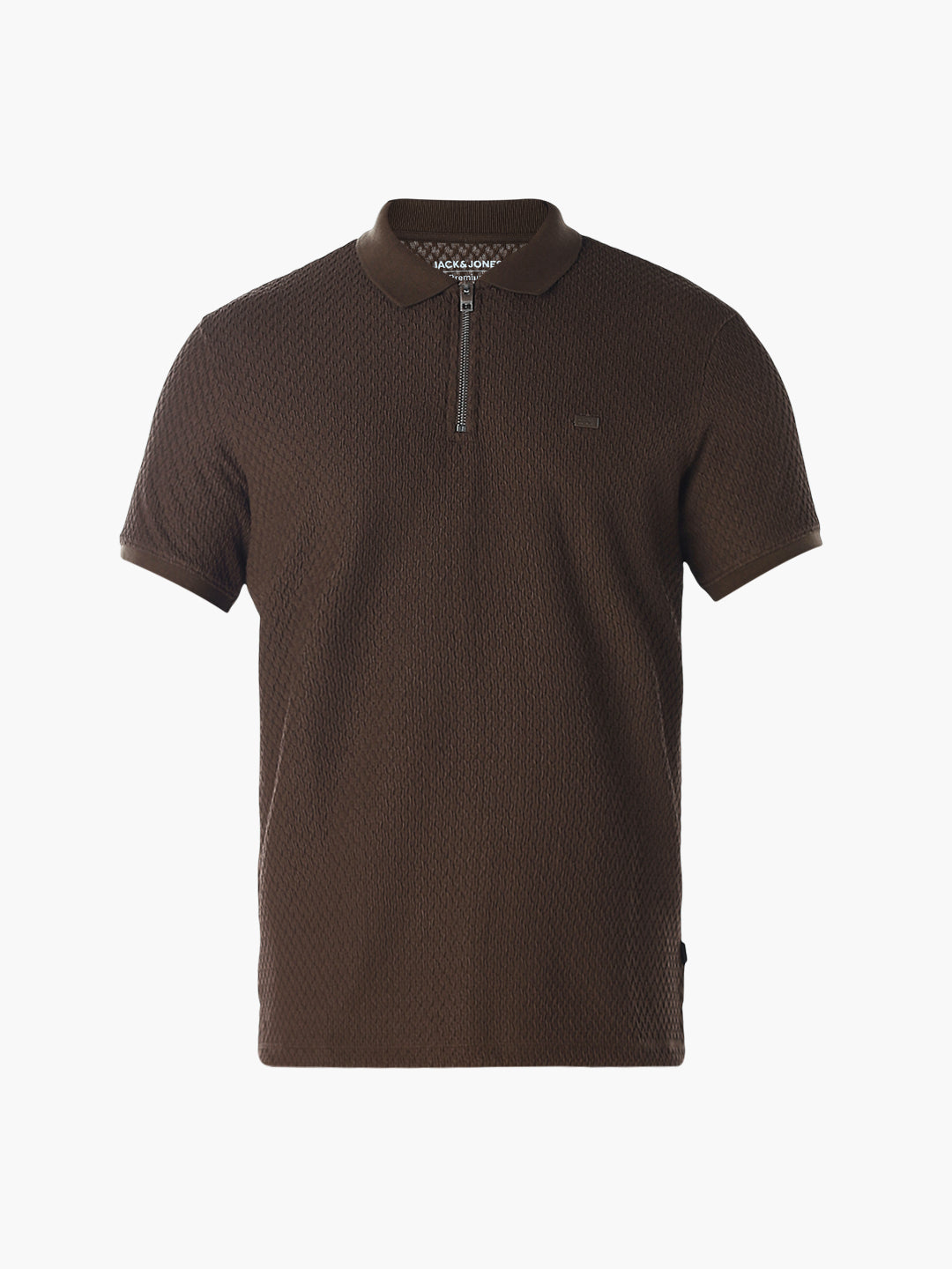 Zip Detail Brown Polo