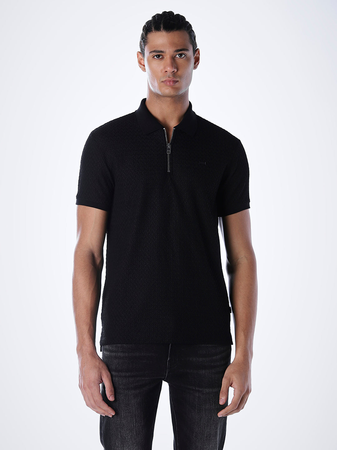 Zip-Detail Regular Fit Polo