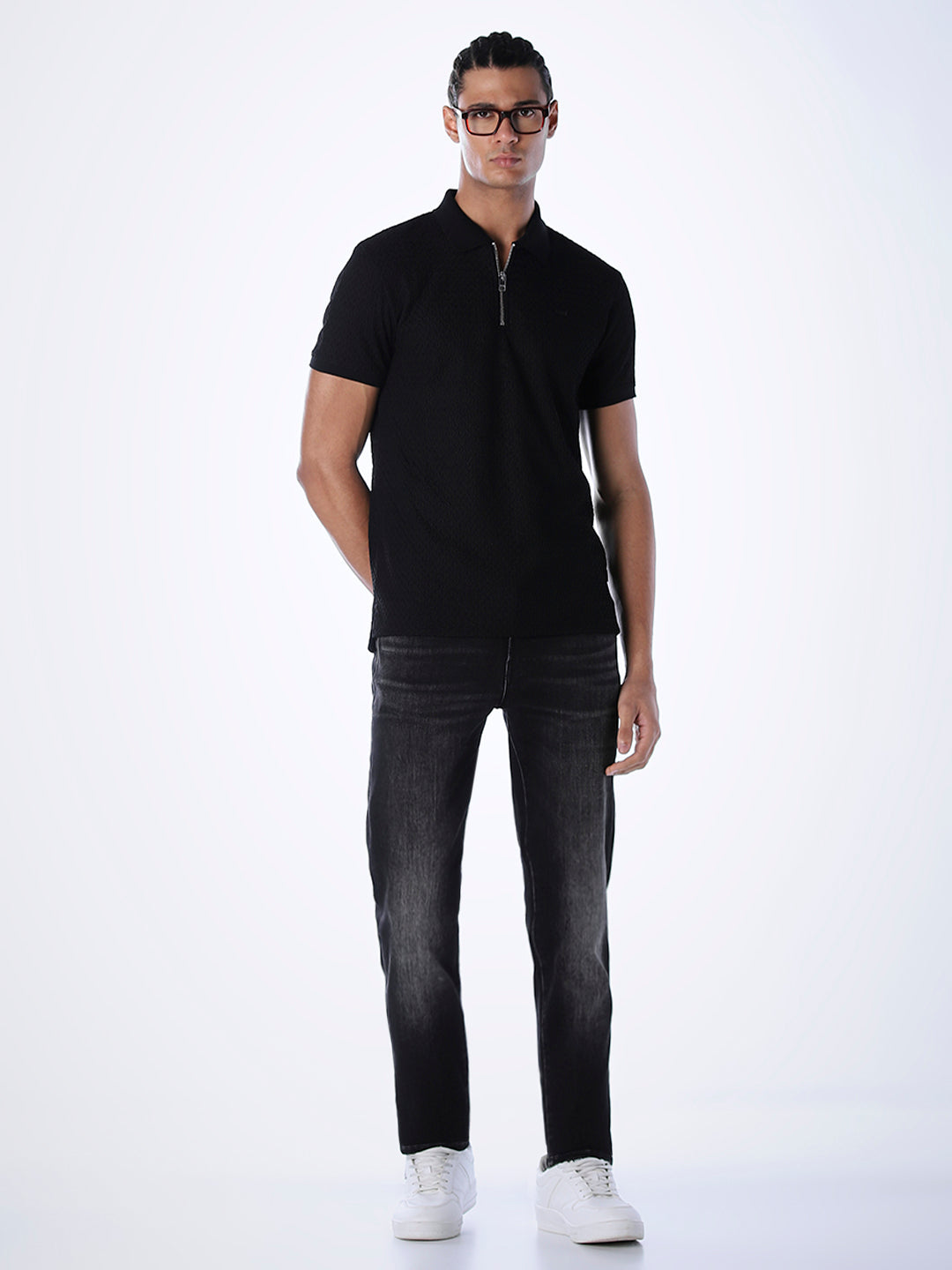 Zip-Detail Regular Fit Polo