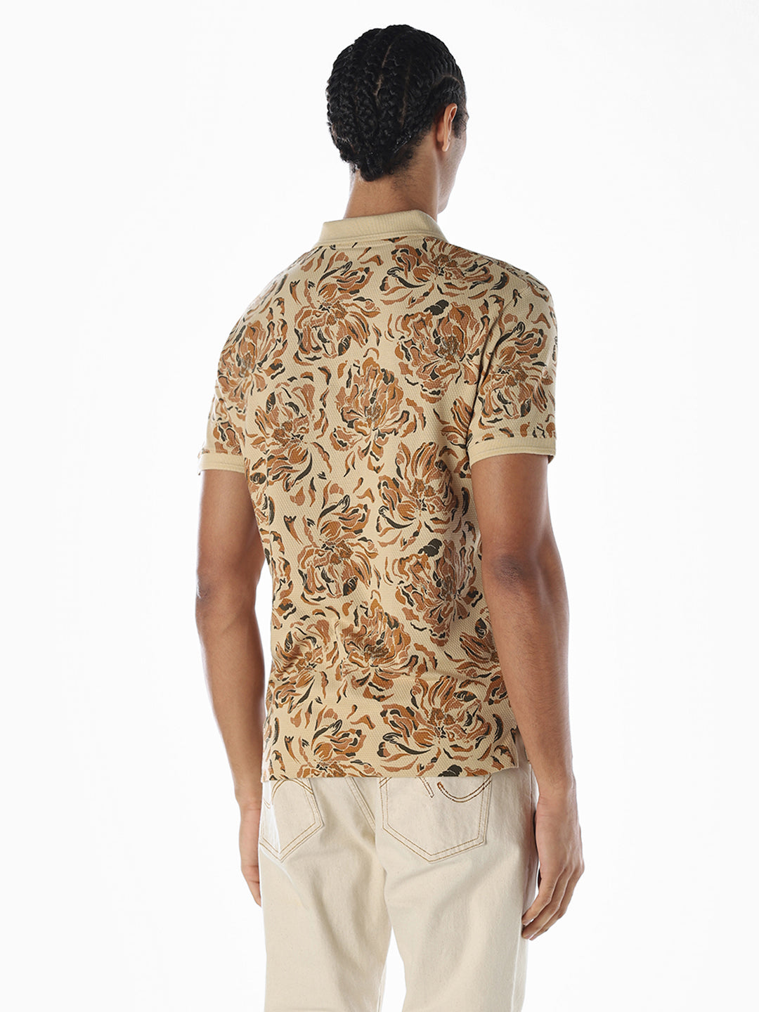 Floral Print Cotton Polo