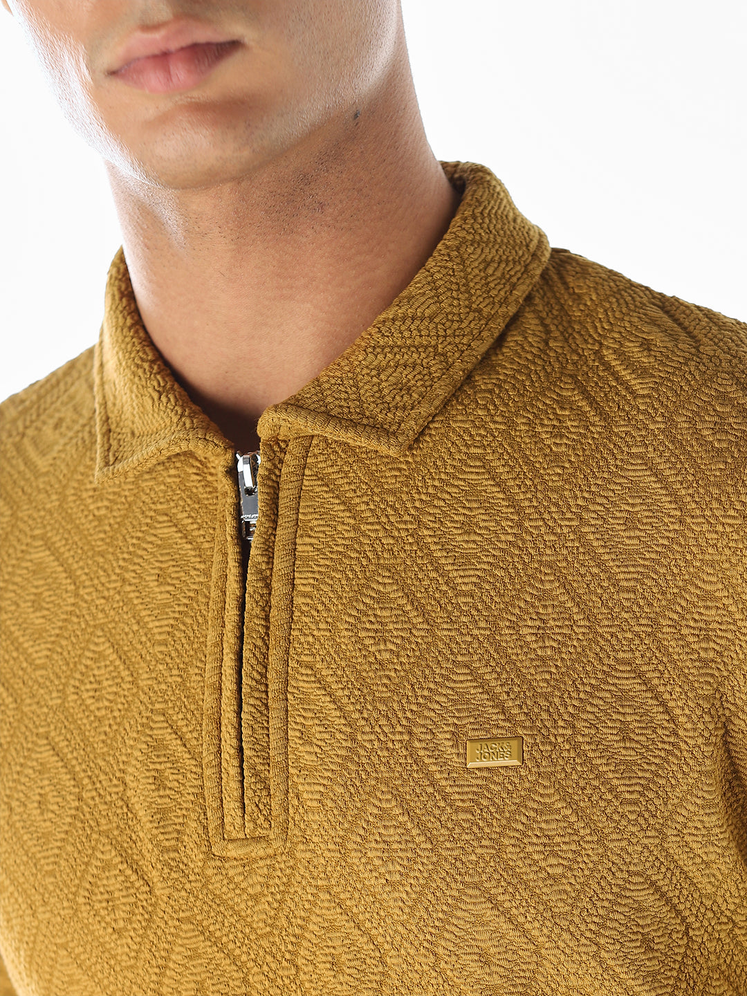 Golden Brown Jacquard Polo