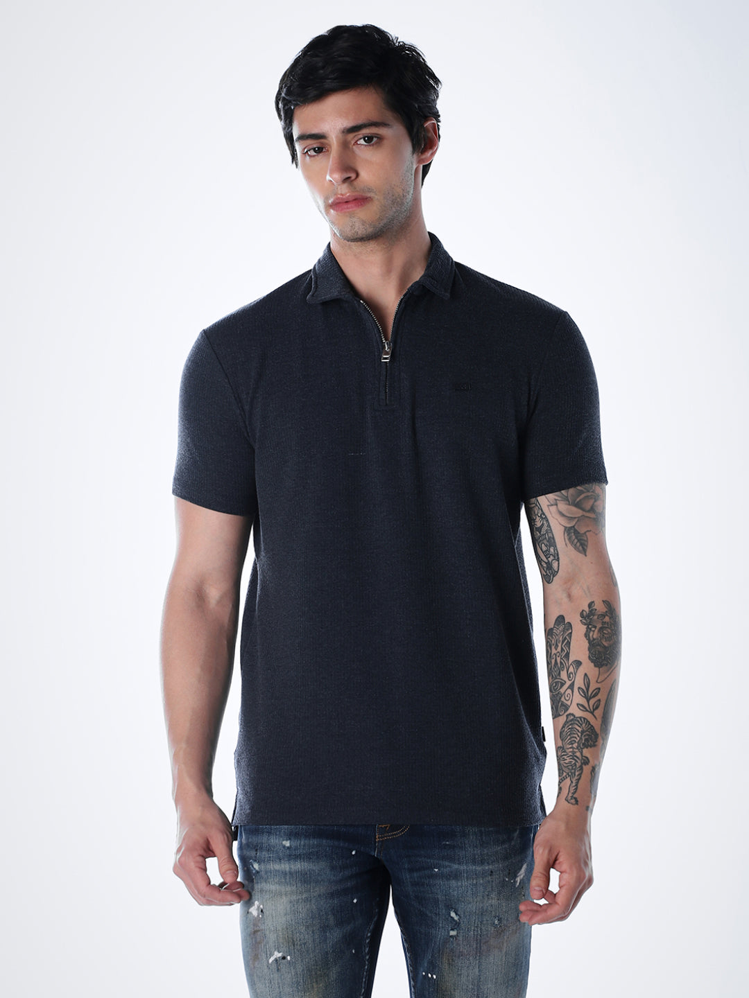 Navy Blue Regular Fit Polo