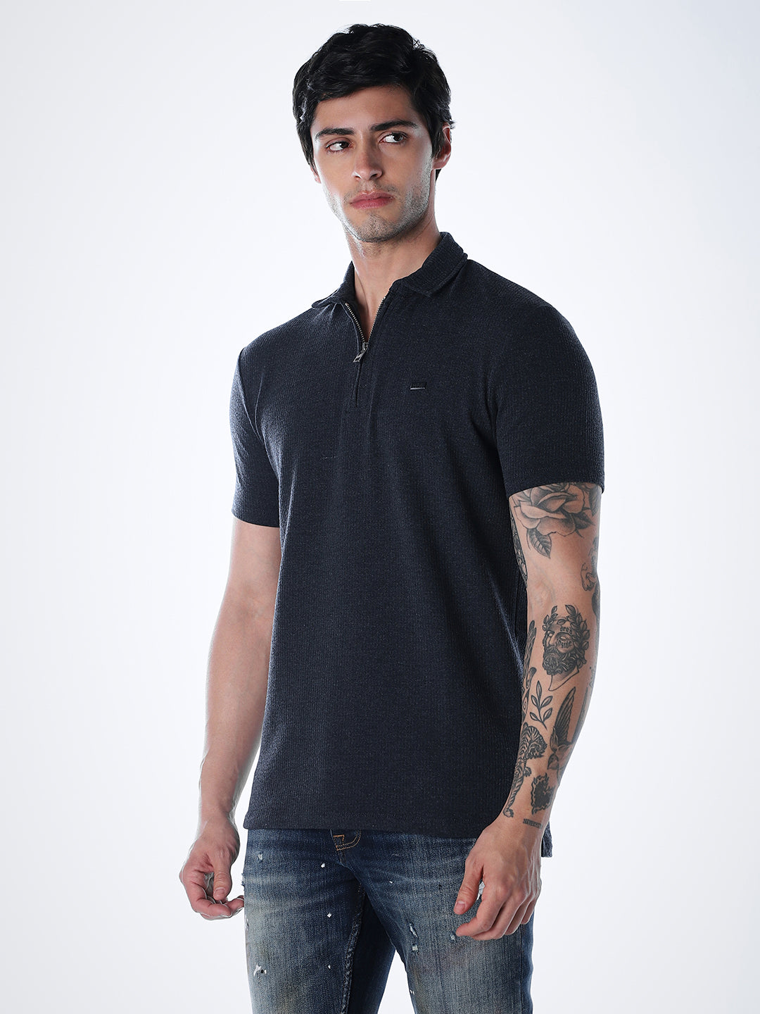 Navy Blue Regular Fit Polo