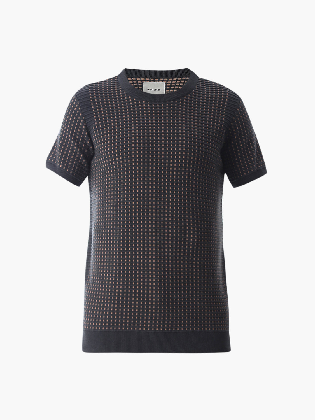 Grey Jacquard Cotton Pullover