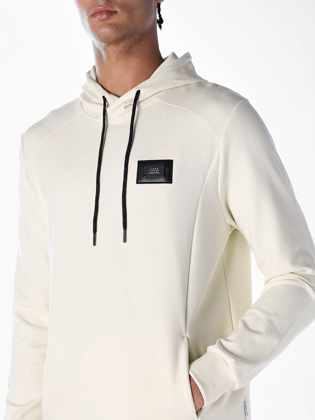 White Regular Fit Hoodie