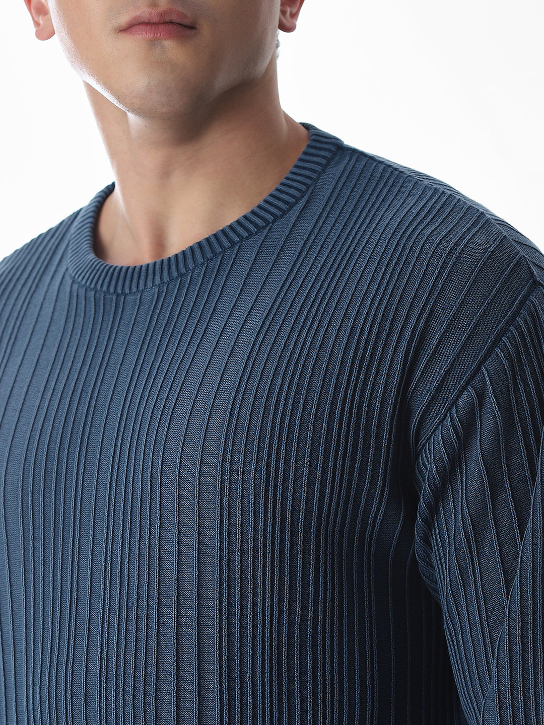 Light Wash Self-Design Pullover