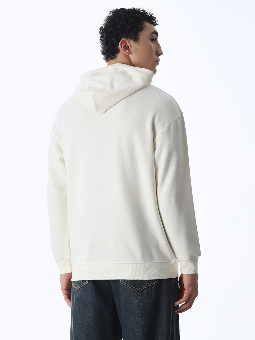 Printed Hooded Oversized Sweatshirt