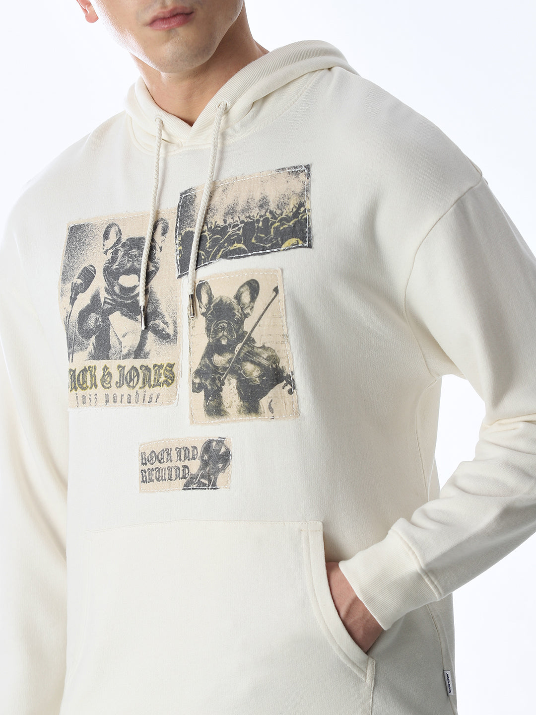 Printed Hooded Oversized Sweatshirt