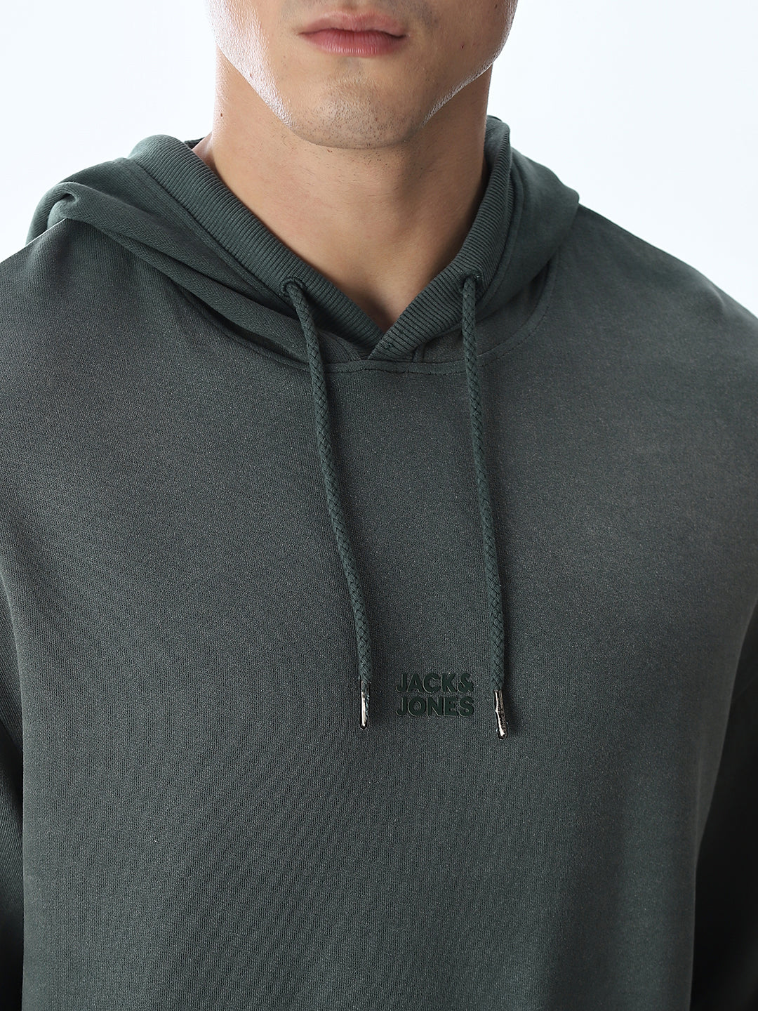 Light Wash Hooded Oversized Sweatshirt - Green