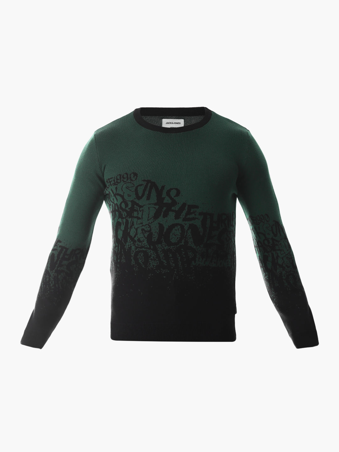 Green Printed Jacquard Pullover
