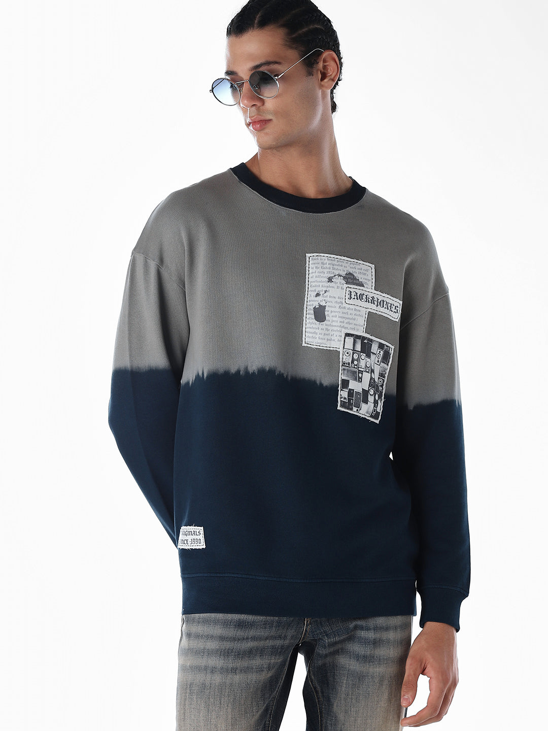 Printed Colourblocked Sweatshirt - S