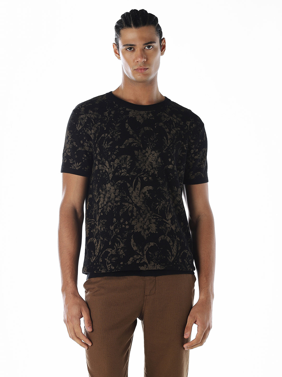 Printed Knit Crew Neck T-shirt