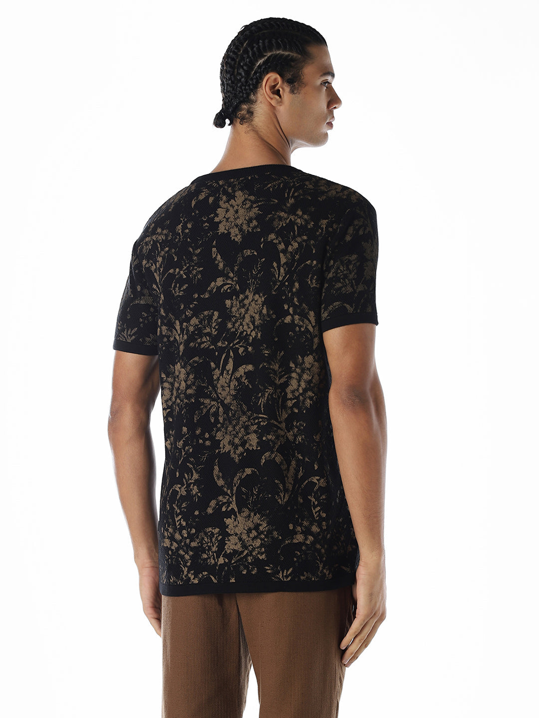 Printed Knit Crew Neck T-shirt