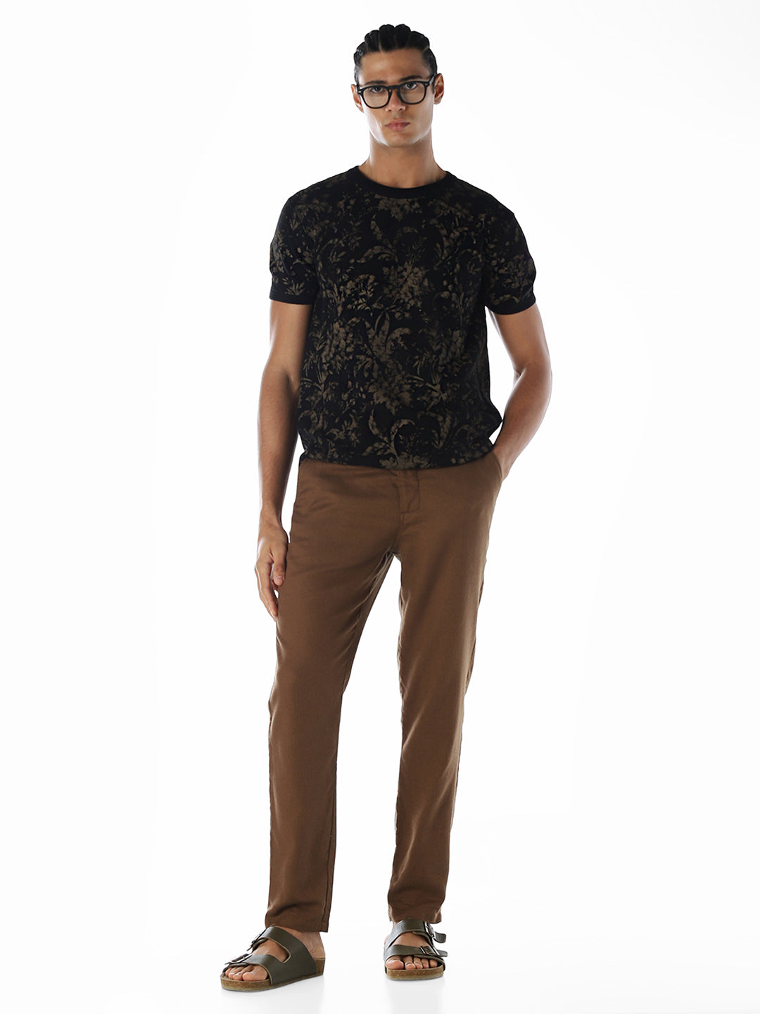 Printed Knit Crew Neck T-shirt