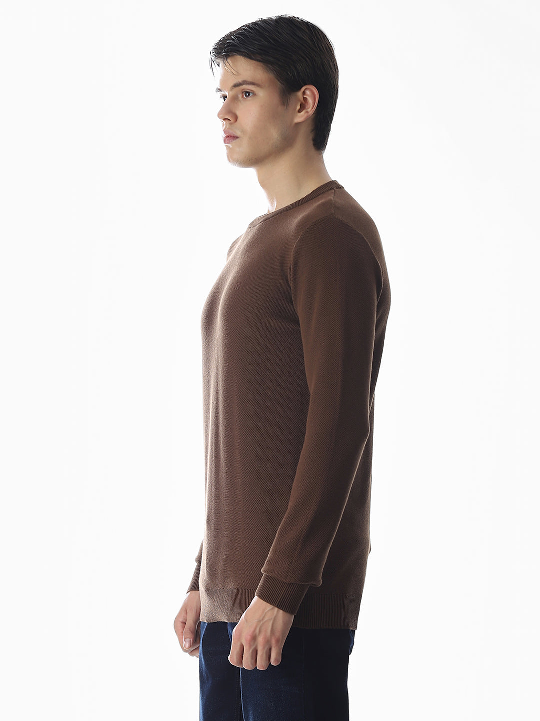 Dark Brown Knitted Cotton T-shirt