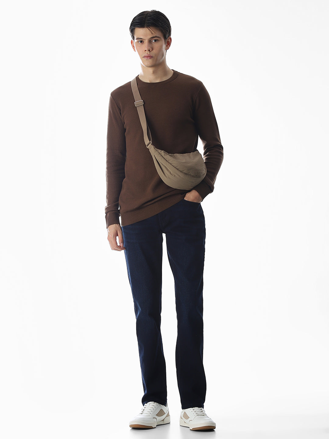 Dark Brown Knitted Cotton T-shirt