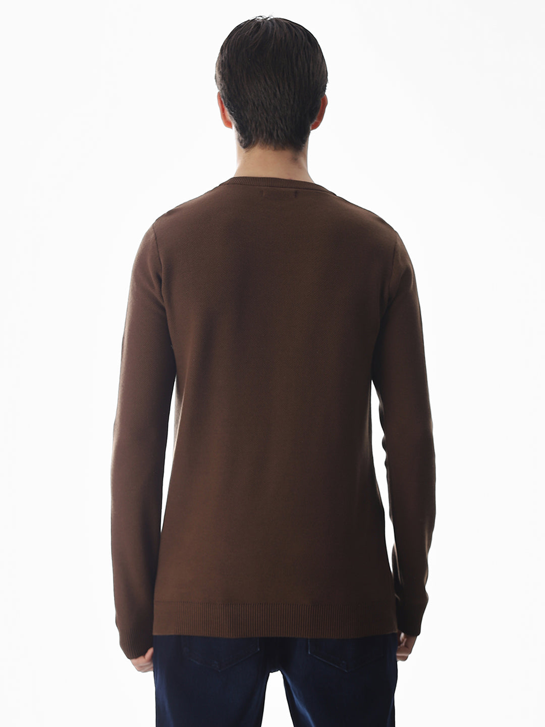 Dark Brown Knitted Cotton T-shirt