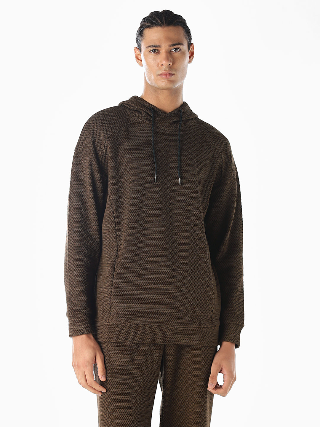 Knitted Hooded Oversized Sweatshirt