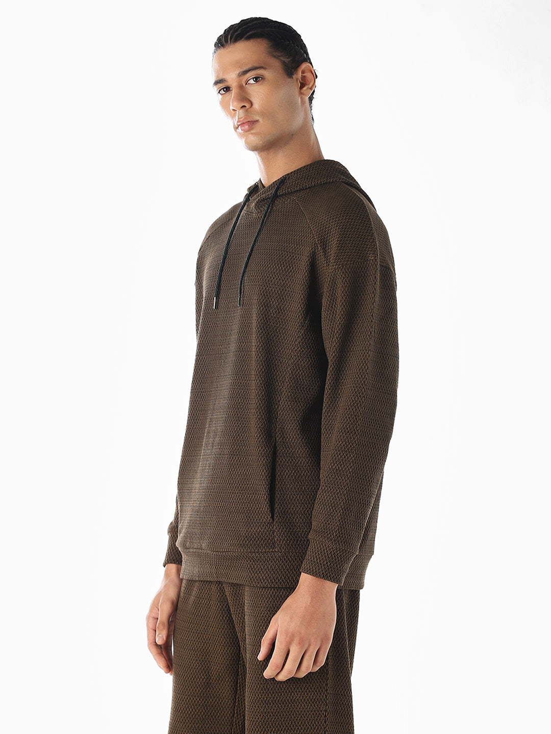 Knitted Hooded Oversized Sweatshirt