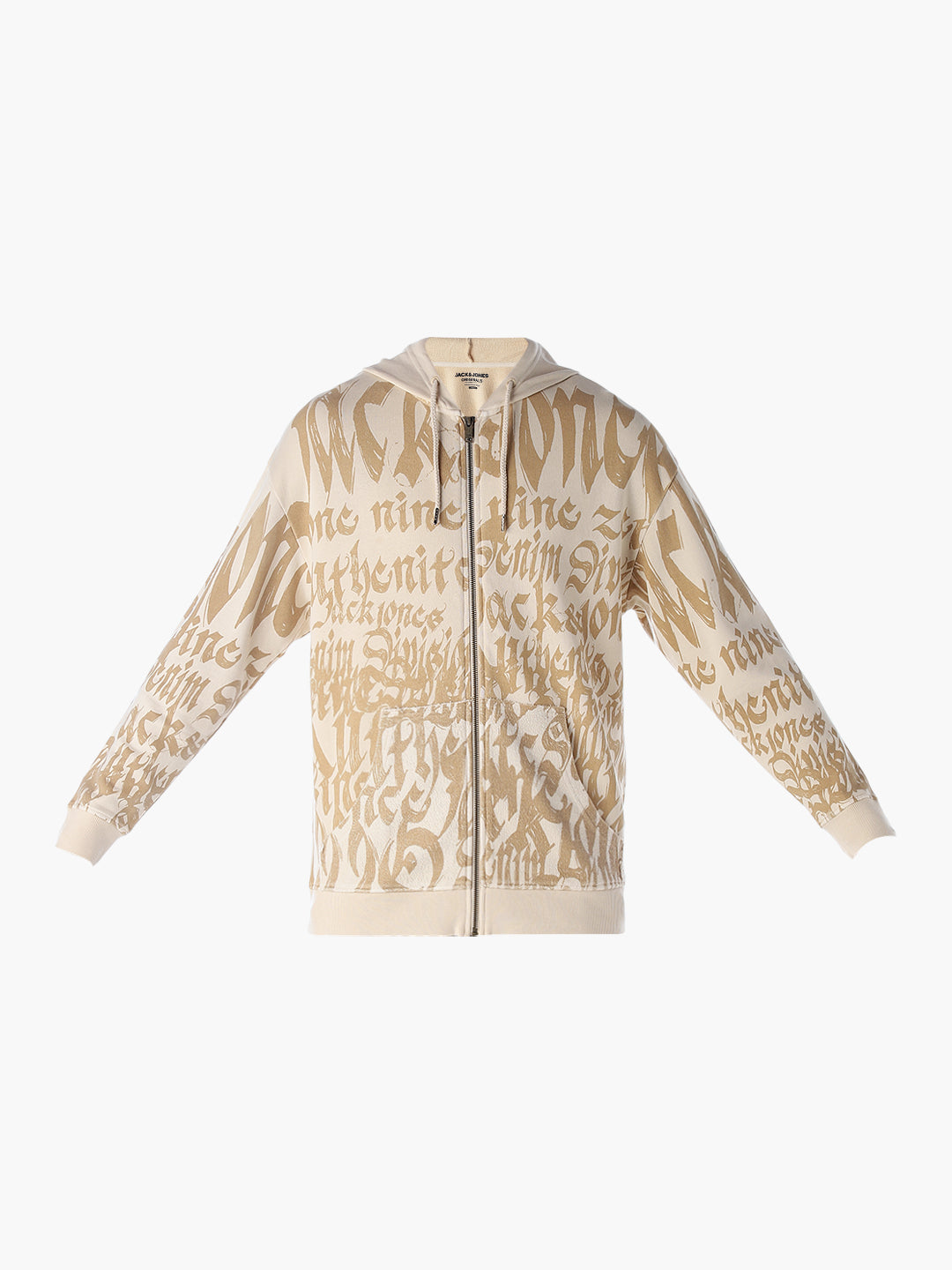 Typographic Print Front Open Sweatshirt