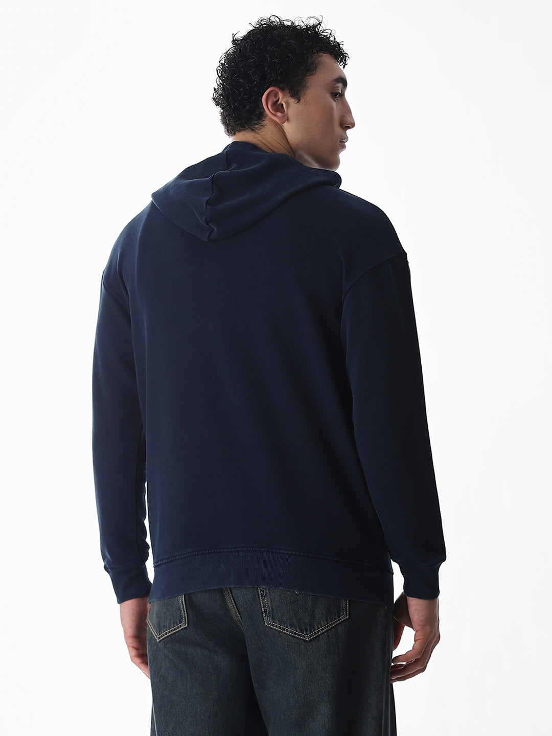 Printed Front Open Hooded Sweatshirt