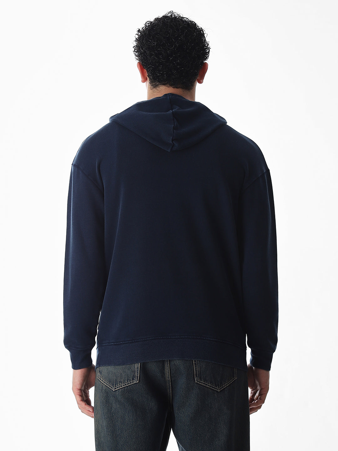 Printed Front Open Hooded Sweatshirt