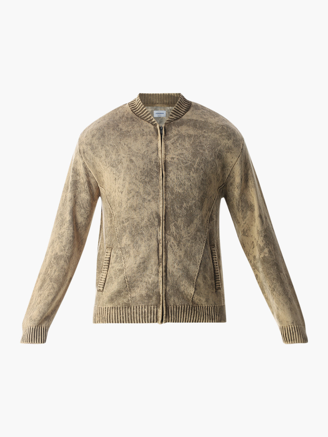 Heavily Washed Front Open Sweater