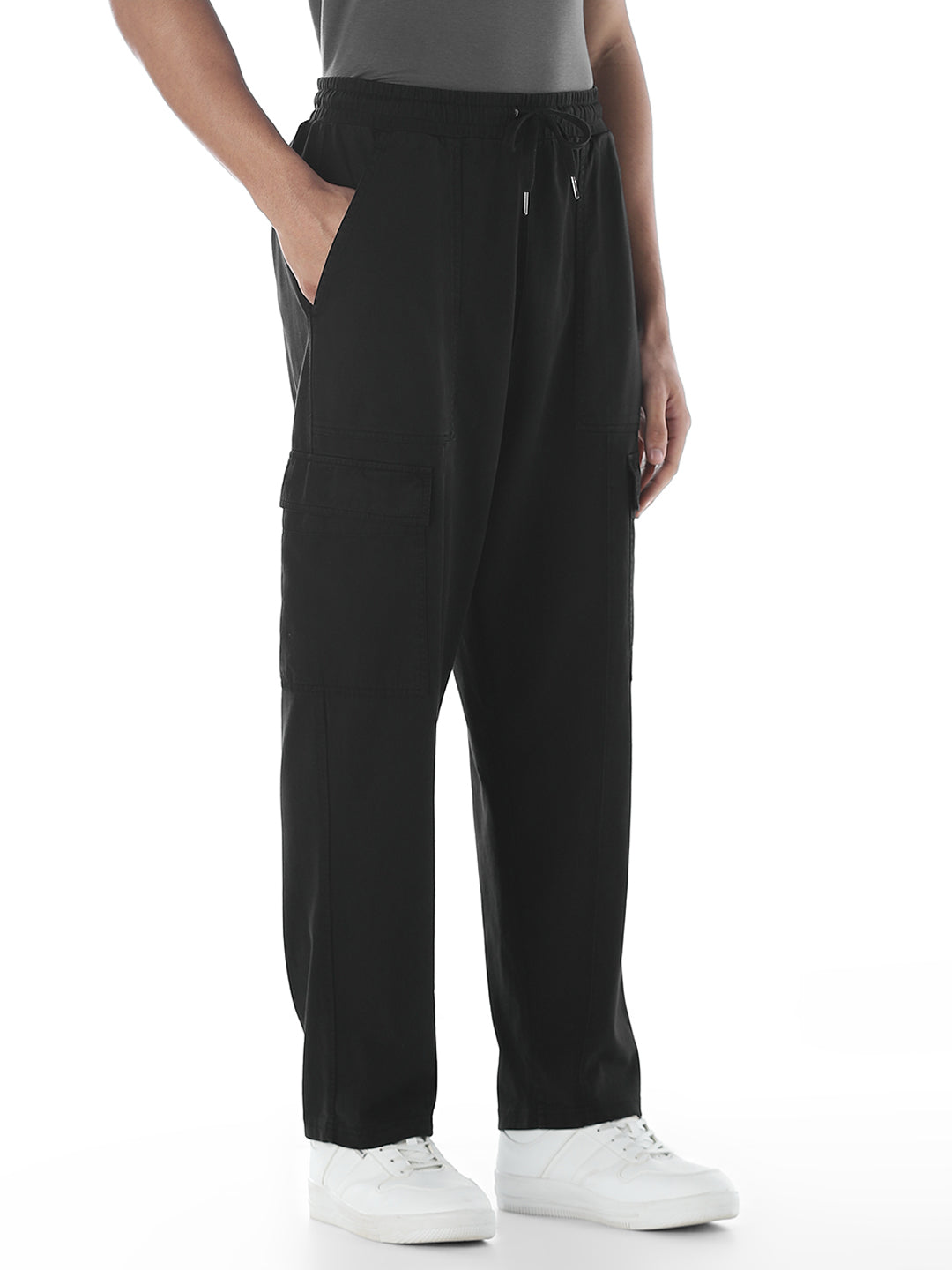 6 Pocket Cargo Sweatpants - Black