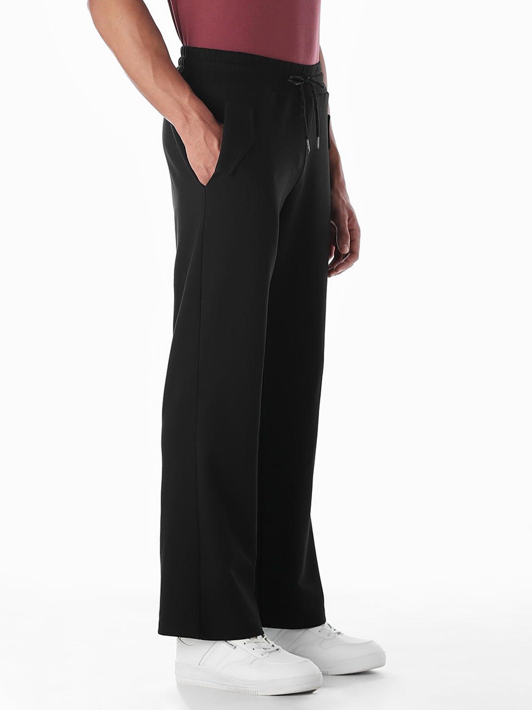 Black Drawstring Regular Fit Sweatpants