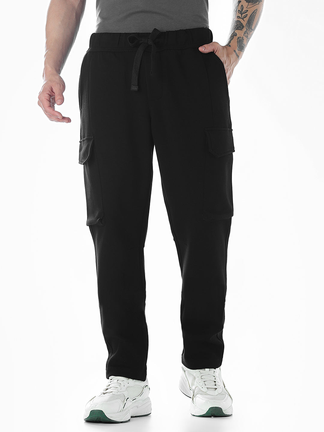 6 Pocket Loose Fit Sweatpants - Black - S
