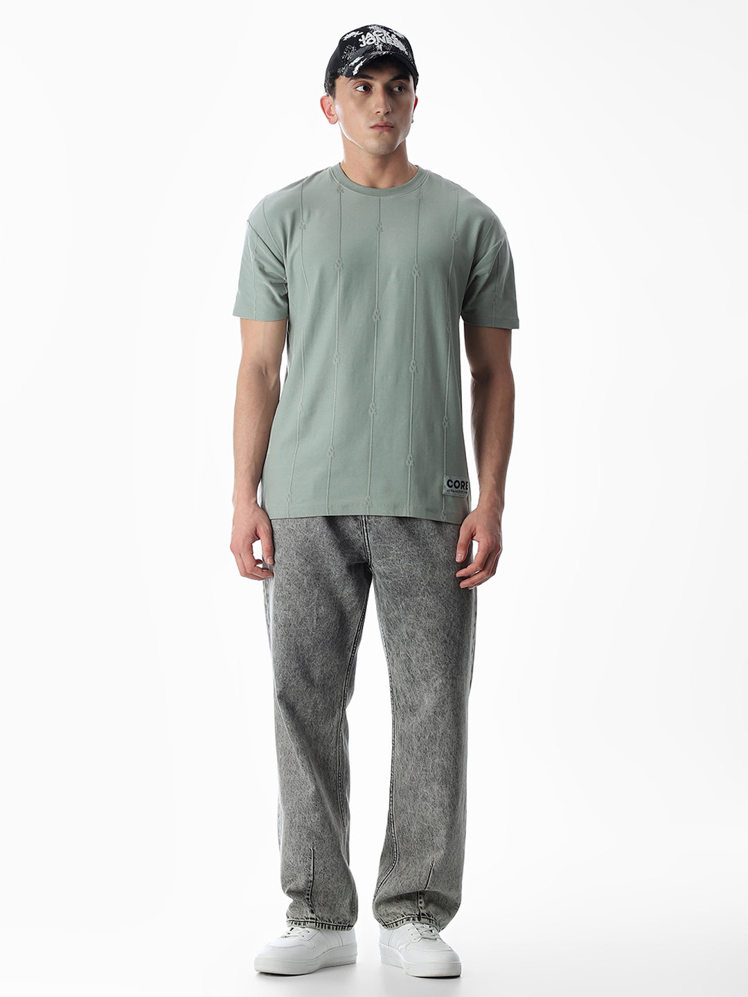 Jacquard Drop Shoulder T-shirt