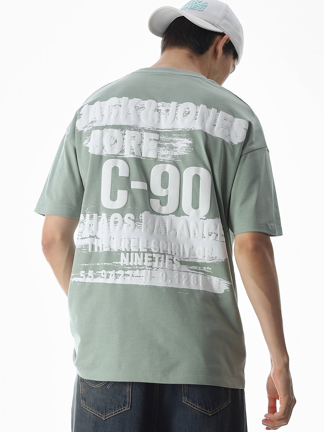 Green Logo Print Oversized T-shirt - S